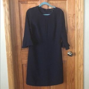 Navy blue shift dress with sleeves